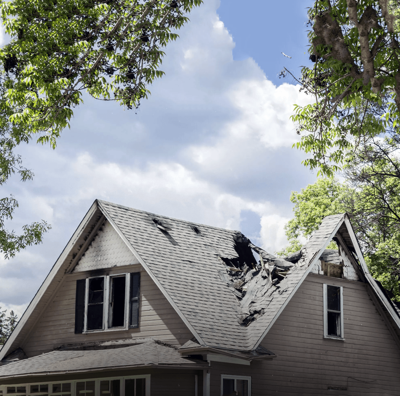 house needing fire restoration and cleanup